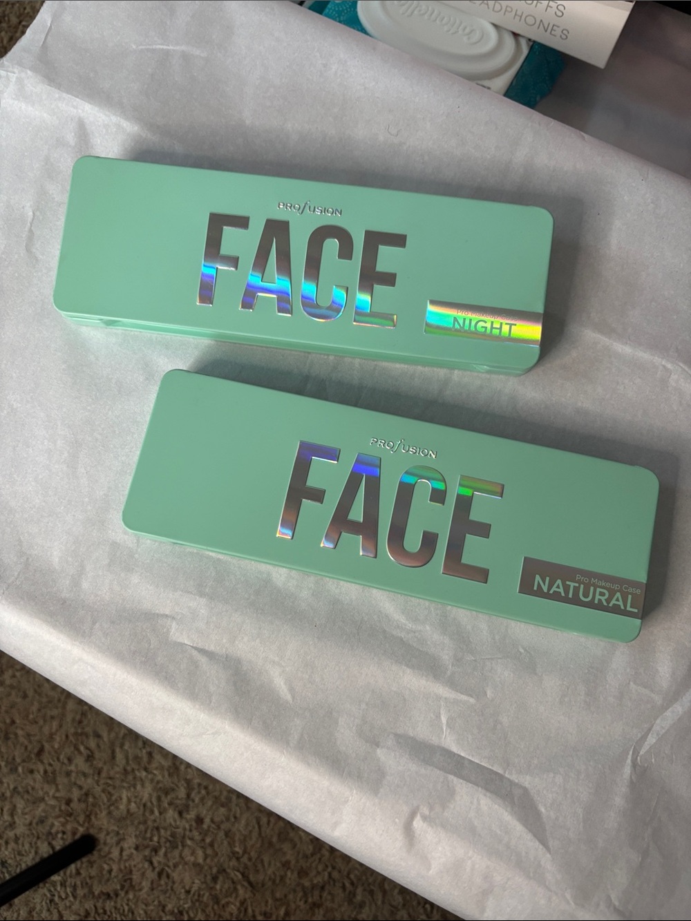 Profusion Eyeshadow Palettes. Natural and Night with Holographic Accents